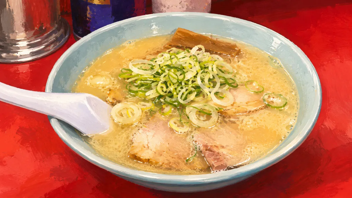 旭川ラーメン 梅光軒の醤油ラーメン（イラスト）