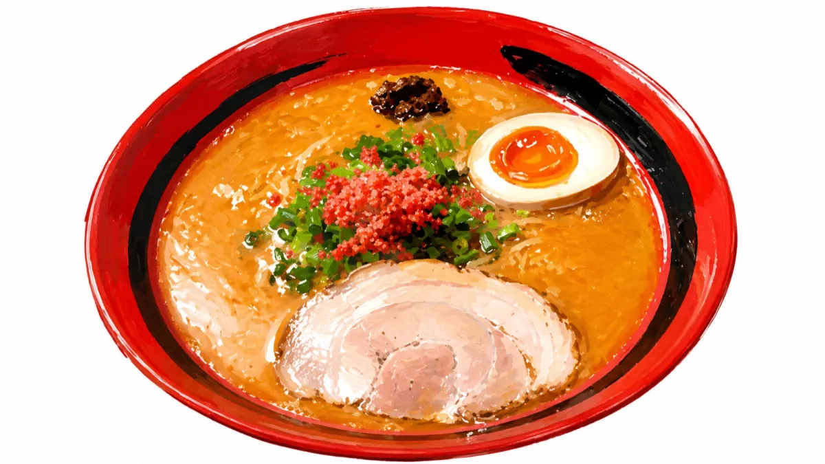 えびそば一幻の海老味噌ラーメン（イラスト）