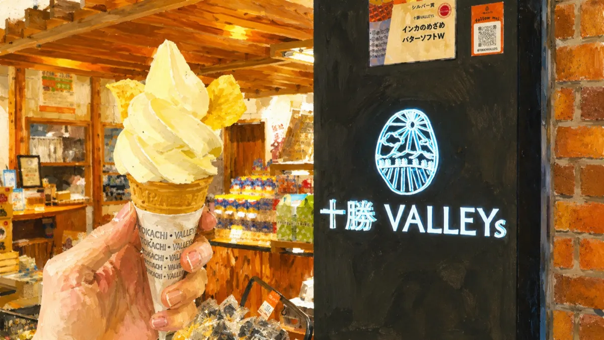 十勝VALLEYsのインカのめざめバターソフトW（イラスト）