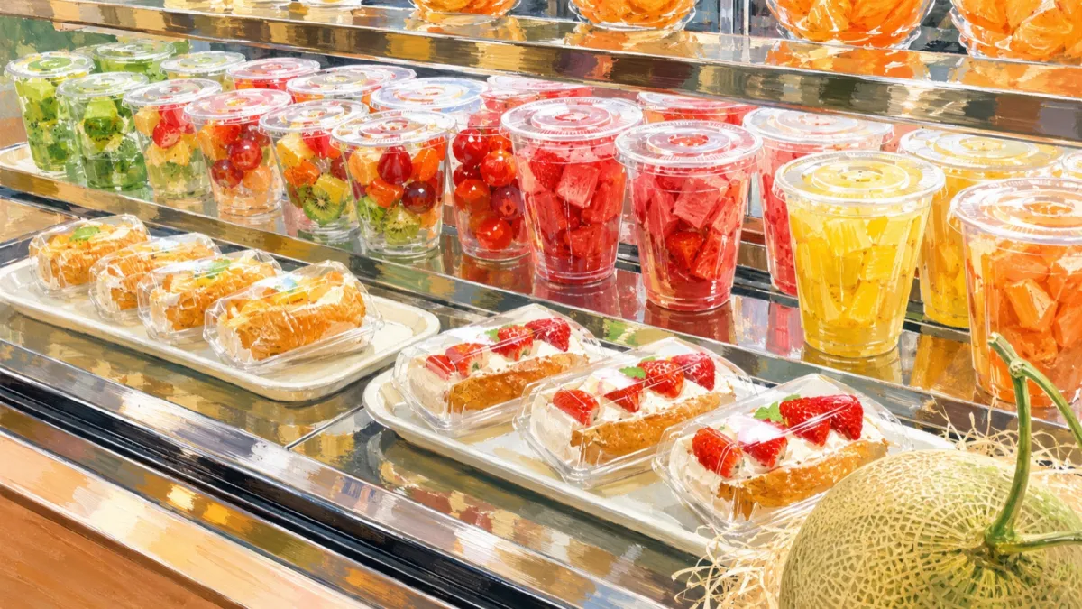 HOKKAIDO FRUITS 耕人舎のフルーツとオムレット（イラスト）